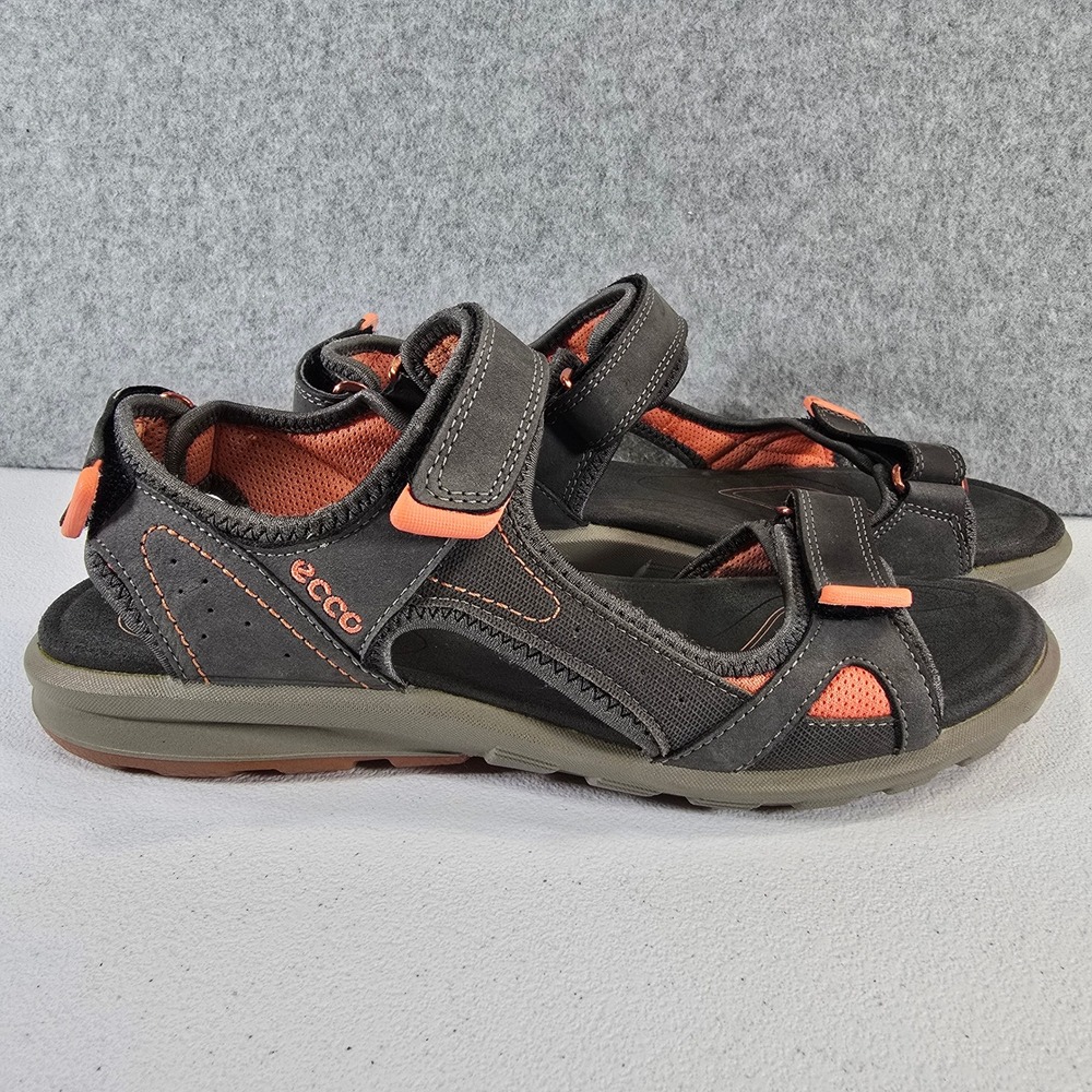 Ecco Yucatan Womens Sandals Grey Orange Hiking Shoes EU 42 US 11-11.5
